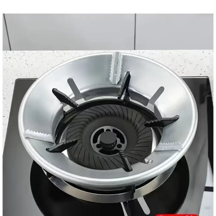 1pc Windshield for Gas Stoves - Non-Slip, Sturdy Metal Design with Black Handles & Ridged Edges, Energy-Saving Cooktop Accessory for Pans, Milk Pots & More, Stove Top Protectors