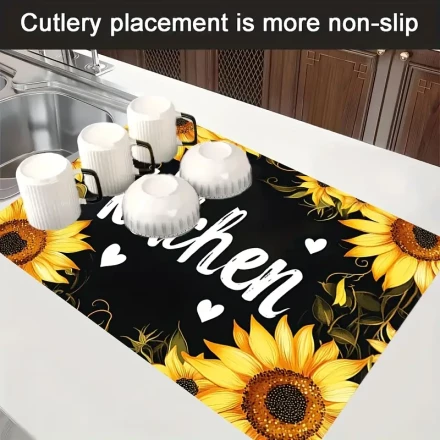 1pc, Kitchen Decoration Pattern Heat-Resistant Stove Protector Mat, Size 72.01 cm x 51.99 cm, Glass Stove Protector Pad, Scratch-Resistant Stove Cover, Dishwasher Safe Natural Rubber Mat, Suitable for Kitchen Cooking.