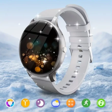 LAXASFIT Smart Watch for Women, 3.71cm TFT Full Touch Screen, Call & Message Reminder,, Fitness Tracker with 100+ Sports Modes, USB Charging, Wireless 5.3, 230mAh Battery, with Silica Gel Strap for iPhone & Android