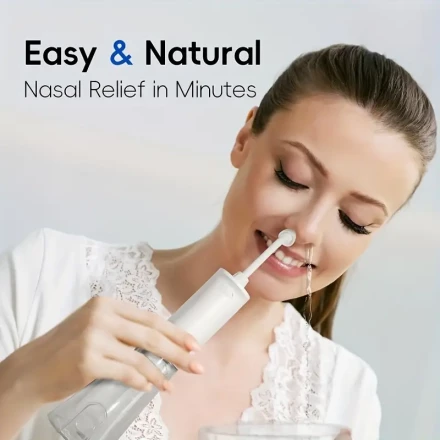 Portable Sinus Irrigator, USB Rechargeable Neti Pot, 3 Modes 2 Sprays, 300ml with 30 Neti Salt Packets,, 36V or Below Voltage, for Allergy & Sinus Relief
