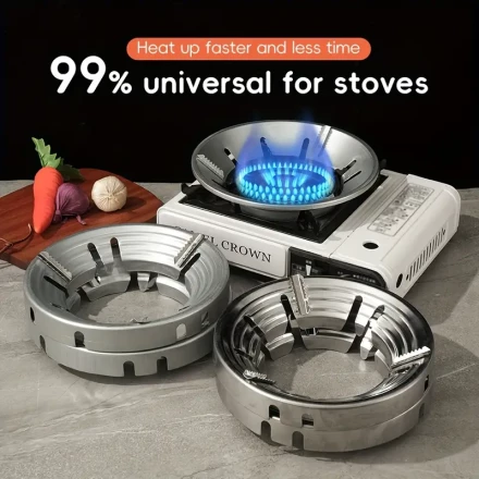 2pcs Gas Stove Burner Covers - Heat-Resistant, Non-Slip Windscreen Rings for Efficient Cooking, Fits Flat & Round Pans, Ideal for Home, Dorm, and Restaurant Use, Stove Top Protectors