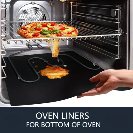 2pcs Non-Stick Oven Heat Resistant & Easily Cleaned Oven Liners - Reusable, Heat Resistant & Perfect for Electric & Gas Ovens