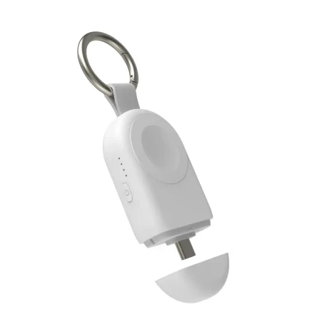Portable Magnetic Wireless Charger. Easy-to-carry. USB type C. 1200mah power bank. Indicator light. Compatible with Apple Watch series. Compatible with Airpods 3/2/Pro.