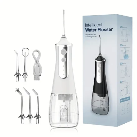 Portable oral irrigator without string, strong rechargeable dental floss, protective care, clean water dental floss, quartz