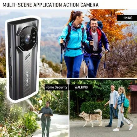 1080P HD Body Camera with 3.81cm Screen - Portable, Rechargeable Sports & Security Cam with Night Vision for Home and Outdoor Use, USB Charging