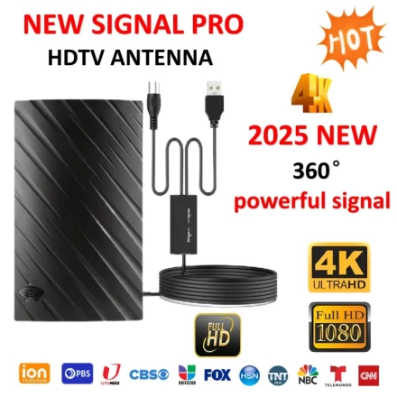 2025 Latest Pro HDTV Antenna - 6800 Mile Range, Supports 4K & 1080P Signals, Easy Installation, Indoor/Outdoor Use, Enhanced Signal Reception for Urban & Rural Areas, Smart Tv Accessory|Discreet Antenna|Highquality Connectors