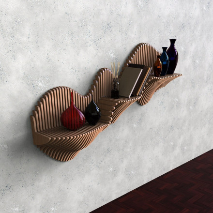 Three-tier wavy shelf