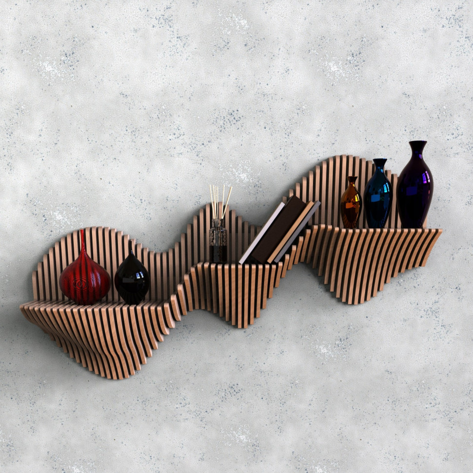 Three-tier wavy shelf