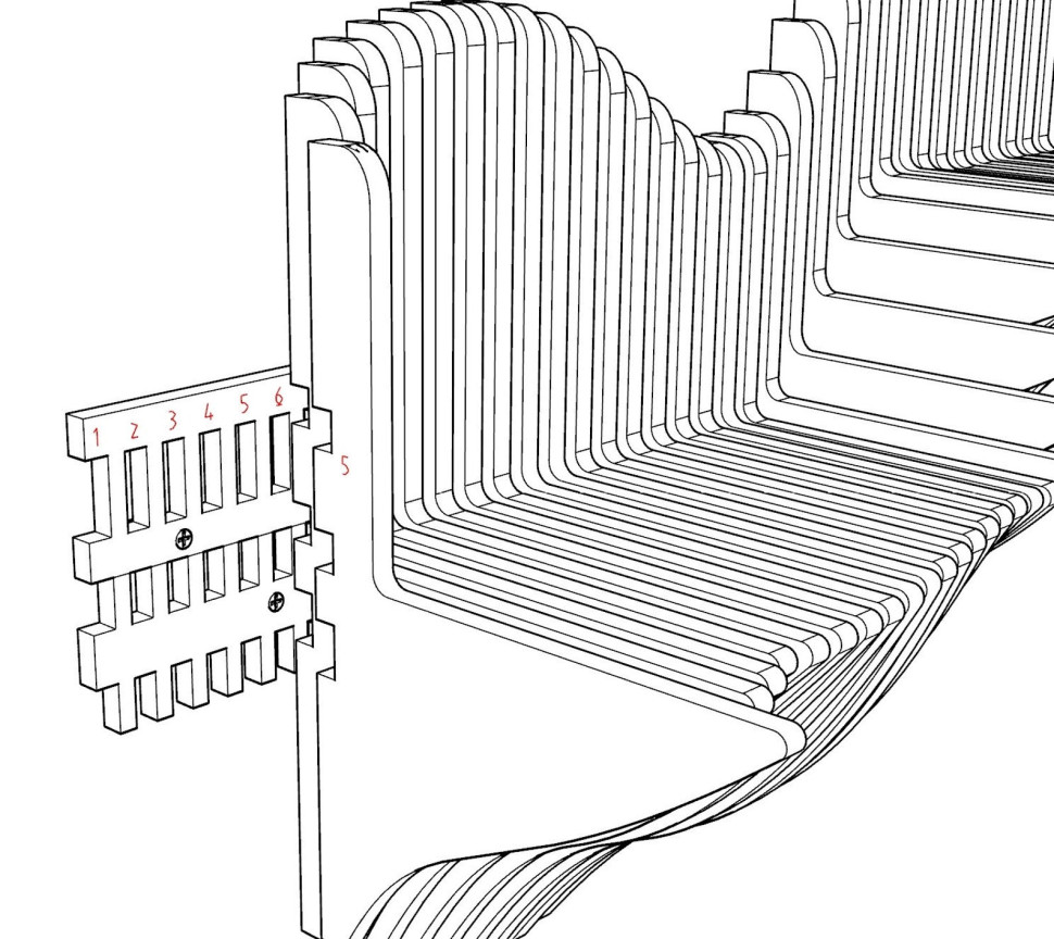 Three-tier wavy shelf