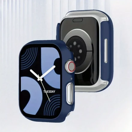 2pcs Men's And Women's Protective Case With Tempered Film Suitable For IWatch Case 38mm, 40mm, 41mm, 42mm, 44mm, 45mm, 49mm, With Screen Protection Film Fully Covering Hard Case Protection Suitable For Series 8 7 6 5 4 3 2 1 SE Ultra