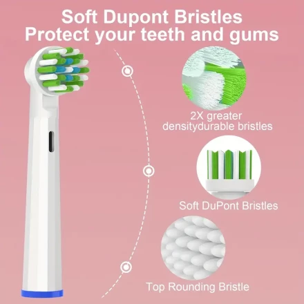 40pcs Replacement Toothbrush Heads Compatible with Oral B, 4 distinguished colors; Brush Head for Pro 1000 Genius X Smart 1500; Household stockpiling; ideal house-warming gifts for friends; Professional clean &care set for school campus camping