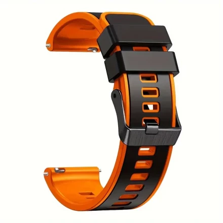 1pc QCTOG Silicone Watch Band, 22mm, Universal Replacement Strap with Deployant Clasp, Breathable & Sweat-Proof, Compatible with Gamine, Huawei, COROS, Suunto, Zeblaze, Tic, Xiaomi, Amazfit Watches - Stylish & Comfortable Gift Idea