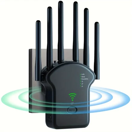 300Mbps 2.4GHz WiFi Amplifier Router Extender - Easy One-Touch Setup, Enhanced Coverage, Strong Signal, for Home Office Use, European Standard Plug, 175V-265V Power Supply
