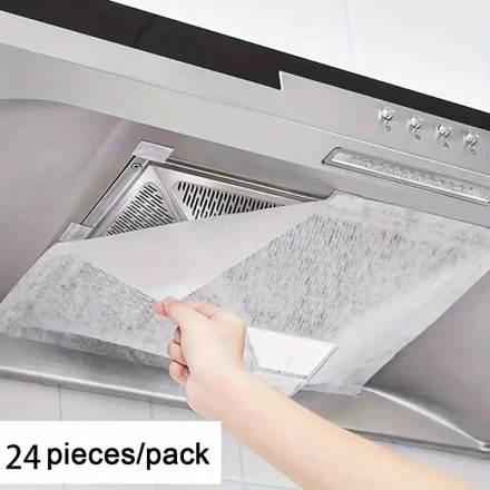 Sheets of Kitchen Range Hood Suction Paper Available in Packs of 12, 24, Or 36, Designed for Absorbing Oil And Filtering Fumes, These Are Disposable Oil Fume Suction Papers.