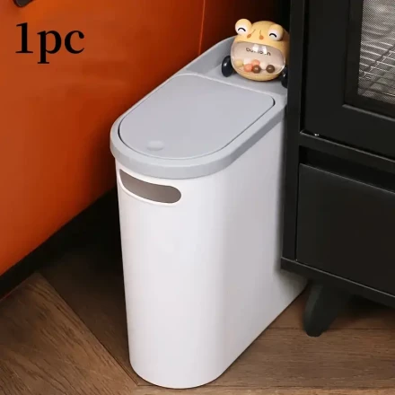1pc-3pcs Space-Saving Durable Plastic Bathroom Trash Can with Handle, Easy to Clean, Ideal for Small Spaces & Narrow Areas, Suitable for Bathroom, Laundry Room, and Home Office