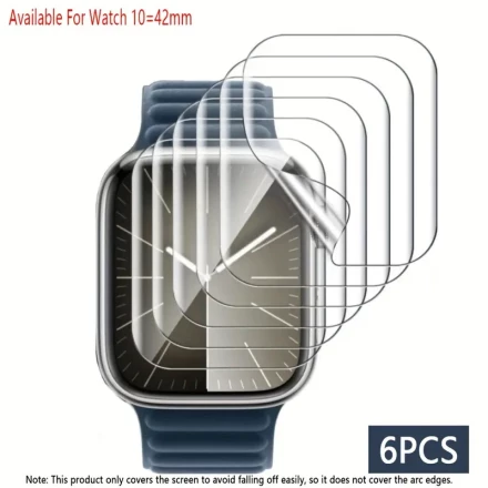 OUKNOEO Hydrogel Screen Film for Apple Watch Ultra 10/8/9/7/6/5/4/3: Anti-Scratch, Soft HD, TPU Clear Film for Iwatch 46Mm/49Mm/45Mm/44Mm/42Mm/41Mm/40Mm/38Mm Series