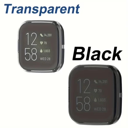 REAYOU Fitbit Versa 2 Case Bundle - 2pcs Ultra Slim TPU Protective Covers with Screen Protector, Scratch & Slip Resistant, Precise Cutouts for Easy Access