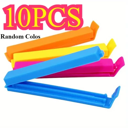 10pcs of Reusable Plastic Clips for Sealing Food - Maintain The Freshness of Your Kitchen Items And Snacks! (Assorted Colors) Happy Eid Al-Adha!