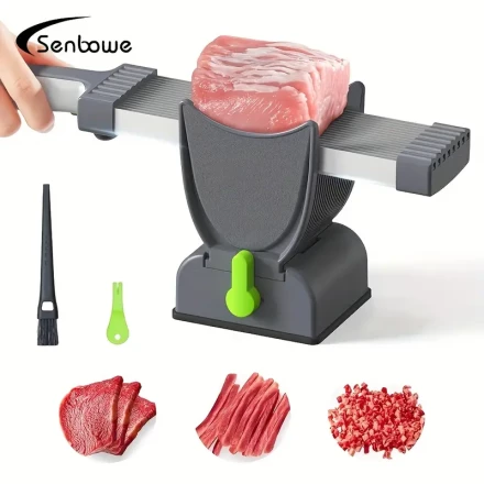 SENBOWE Manual Meat Slicer Set, ABS Kitchen Meat Cutter for Beef, Salmon, Lamb, Vegetables, Uncharged, No Battery Required, for Cooking, Barbecue, Hot Dishes