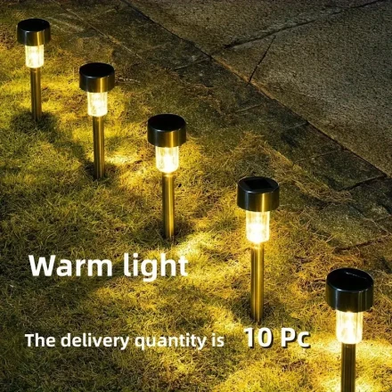 10pcs of solar landscape lawn lights, solar smart garden lights, solar LED lights, solar street lights, outdoor street lights automatically illuminate your path, courtyard, courtyard, garden, sidewalk, deck and driveway, camping, lawn