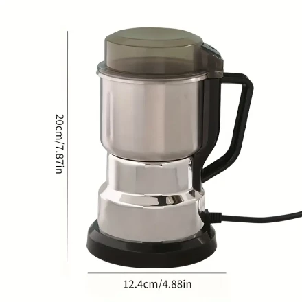 220V European Standard 1pc, Stainless Steel Large Electric Mill, Household Grain Grinder, Dry Grinding Wall Breaking, Upgraded 4 Blades, One-button Start, Fine Powder, Multi-function Grinding, Suitable For Grains And Chinese Medicine Ingredients