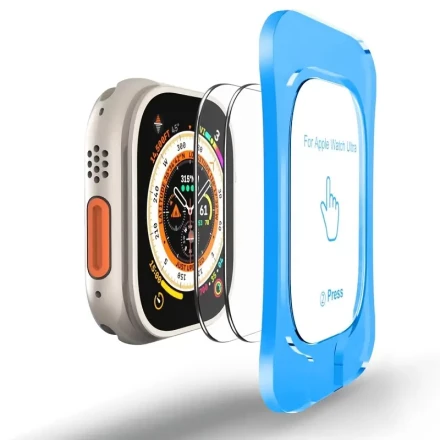 2pcs Tempered Glass Screen Protectors, Suitable for Apple Watch Ultra 1/2/3 49Mm with Auto Alignment