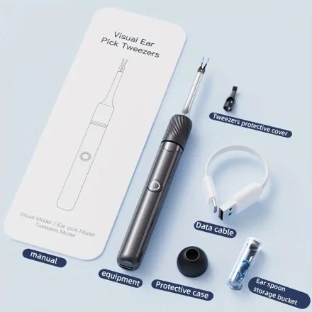 Camera Ear Pick, Intelligent Earwax Cleaning Tool Set, USB Charging, Reusable, Smart Ear Pick, Three Colors to Choose From