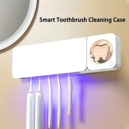 Rechargeable Toothbrush Organiser, Electric Toothbrush Holder, Bathroom Supplies, Toothbrush Storage, Wall Mounted 5 Slot Toothbrush Organiser, Toothbrush Cup Storage Box Holder, Personal Care Set, Suitable for Gifts