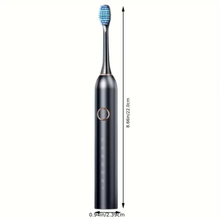 1set 2025Upgraded Sonic Electric Toothbrush for Adults Ages 14+ with 4 Brush Heads, Travel Toothbrush with Case, 2.5 Hours Charge for45 Days, 6 Modes with Built-in Smart Timer Black