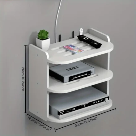 TV Set-Top Box Placement Rack, Wall Mounted Shelf, Non Perforated Router Storage, Wifi Wall Mounted Shelf
