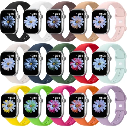 15pcs Soft Silicone Replacement Straps for Apple Watch Series 10 9 8 7 6 5 4 3 2 1 SE: Breathable Sports Strap 45mm 41mm 44mm 46mm 40mm 49mm 42mm 38mm for iWatch Ultra 2 Men and Women