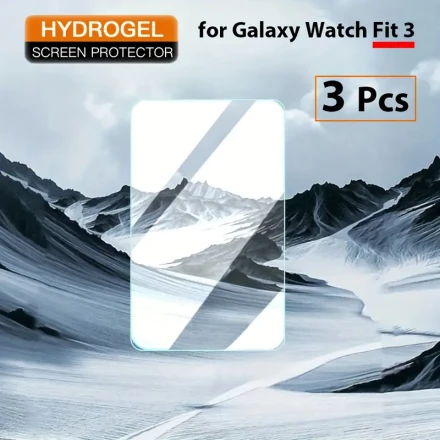 3pcs Hydrogel Screen Protector for Samsung Galaxy Fit 3 - Soft, Anti-Scratch, 3H Hardness, PET Material, Smartwatch Compatibility, Device Care|Transparent Protector|Highclarity Film