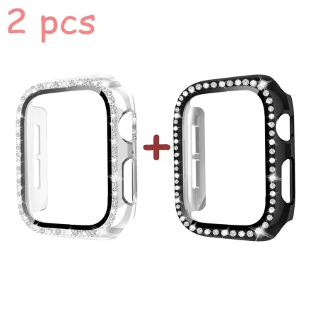 2-Pack MioHHR Water-Resistant PC Glass Case for Apple Watch Series 10, HD Tempered Screen Protector with Hard Bumper Cover for 42mm & 46mm Models