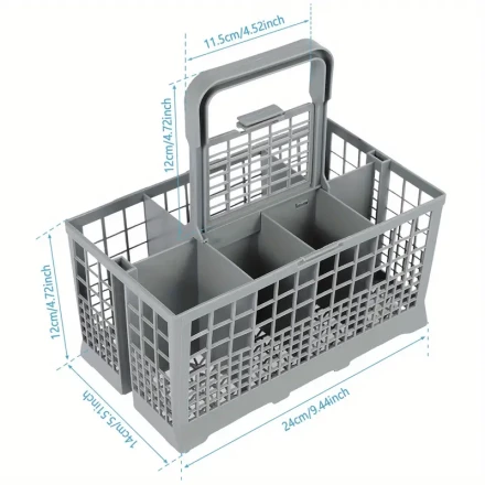 1pc Multifunctional Plastic Dishwasher Basket, Universal Foldable Tableware Stand, Knives and Forks Storage Organizer, Dishwasher Accessories, No Batteries Required
