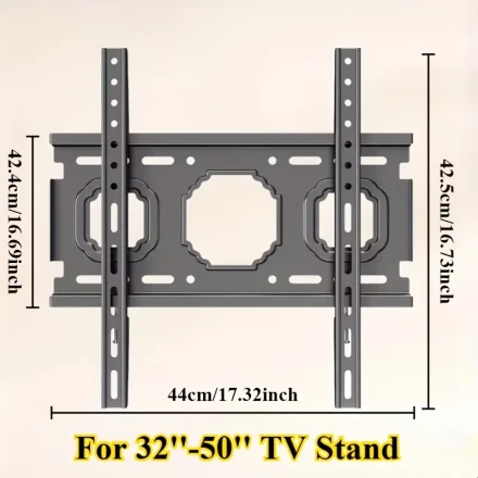 1pc Universal Ultra-thin Iron TV Bracket, Space-saving Fixed TV Wall Bracket for 32-55 Inch TV Monitor, VESA 400x400mm, 49.9KG Load-bearing