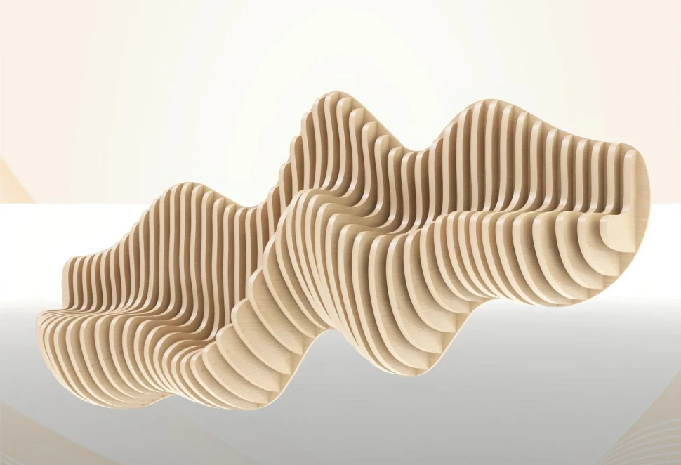 Parametric wavy wall decor