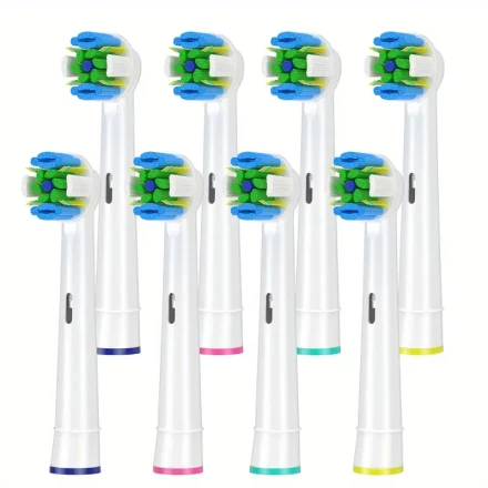 Replacement Toothbrush Brush Heads For Electric Toothbrush Heads Floss Action Pro 7000 Pro 1000 Pro 3000 Pro 5000 Vitality Toothbrush Models, 8-Pack