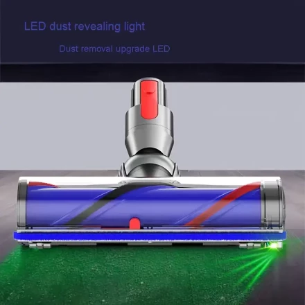 Suitable for Dyson Vacuum Cleaner Floor Brush, Green Light Mite Removal And Sterilization Roller Brush, Hair, Floor, And Carpet Cleaning, Suction Dust Collection