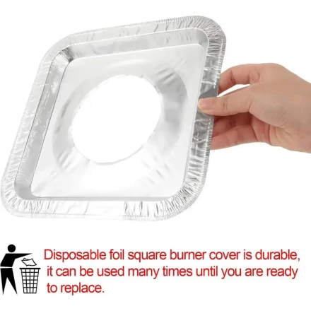 20pcs Easy Clean Disposable Aluminum Foil Stove Burner Covers - Fits Gas & Electric Stoves, Keeps Kitchen Spotless