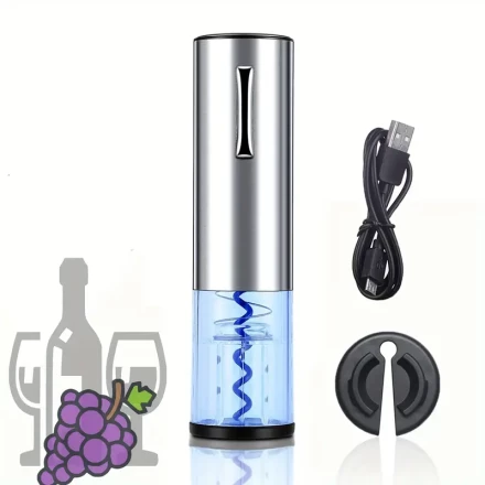 1pc Stainless Steel Electric Bottle Opener, Includes Paper Cutter, TYPE-C Rechargeable Design, Powerful, Super Durable, Miniature and Portable, Convenient to Use, Thoughtful Operation Prompt Light, Convenient at Will, Visual Design, Easier to Open Bottles