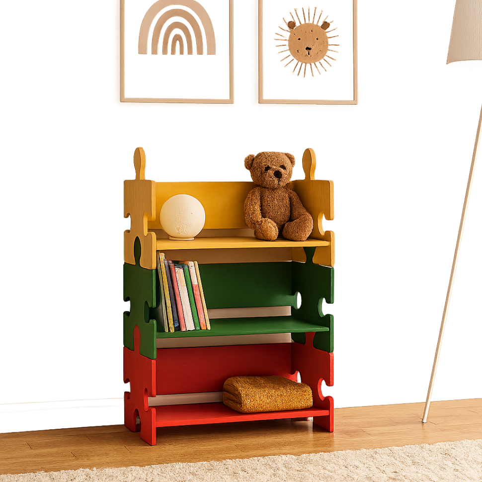 Multifunctional Puzzle Shelf