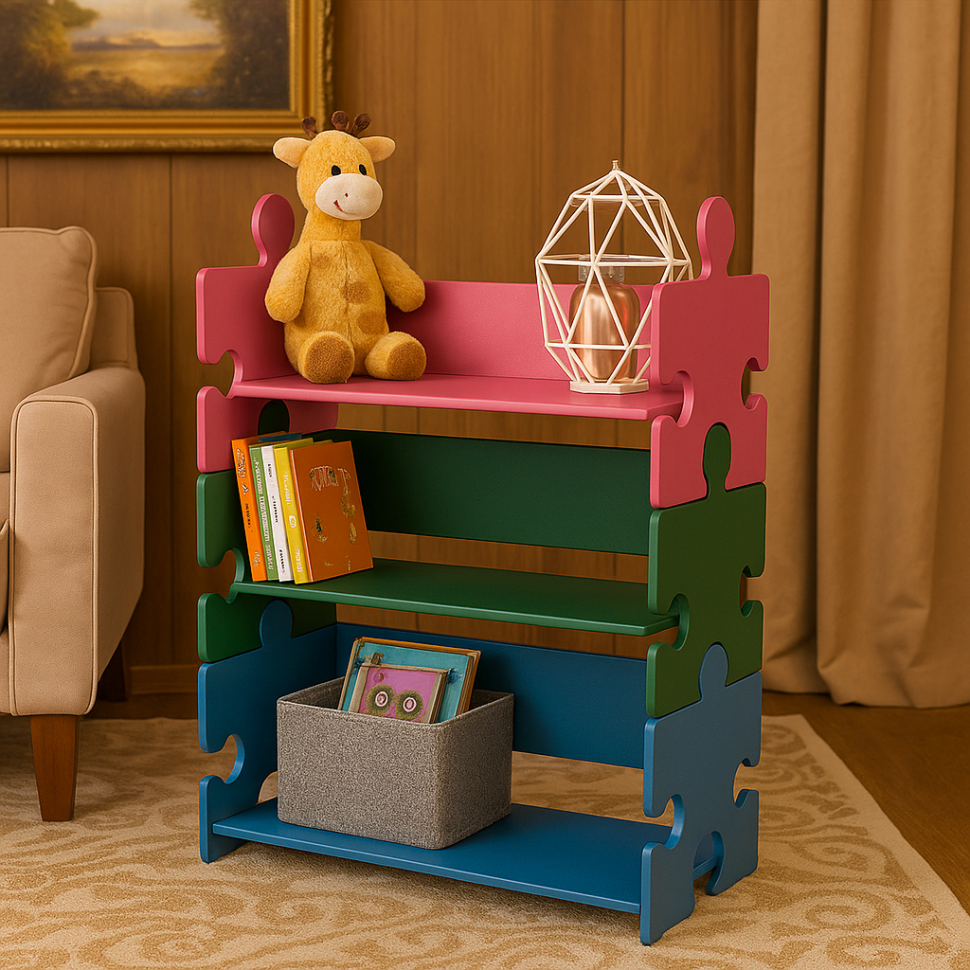 Multifunctional Puzzle Shelf
