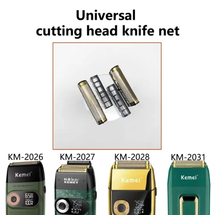 Kemei Hair Clipper Blade & Mesh Set - Compatible with KM-2026, KM-2027, KM-2028, KM-2031 Models