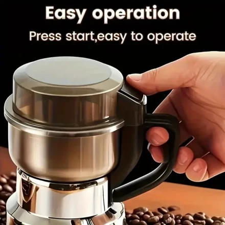 Stainless Steel Multi-Functional Grinder, 220V European Standard Household Blender, High-Speed 20000 RPM, Durable High-Strength Blades, Quick Fine Grinding, Round Grain Mill for Cereals, Herbs, Medicinal Materials, Ideal Festival Gift