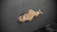 Wavy wooden shelf