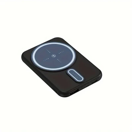BYGP 5000Mah Magnetic Suction Wireless Power Bank,With LED Power Display,Magnetic Suitable for Iphone15/14Pro/13/12 Series, Wired Charging Suitable for Iphone/Android Devices,Type-C Emergency Power Reserve Battery Pack, Gift
