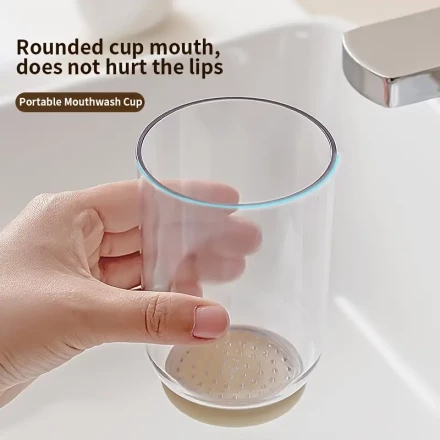 Portable Toothbrush and Toothpaste Storage Cup Set, Transparent Travel Grooming Cups, Convenient Uncharged Toothbrush Holder with Suction Cup Base, Compact Design, with No Battery Required for Travel