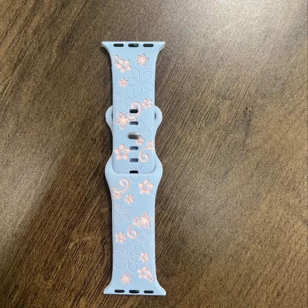 1pc Silicone Watch Band, Dual-Tone Carved Design, Compatible with Apple Watch Series 1-8, 38mm/40mm/41mm/42mm/44mm/45mm/49mm - Durable and Stylish Replacement Strap