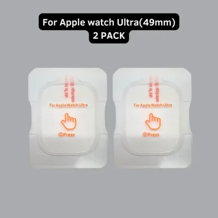 2-Pack Tempered Glass Screen Protector for Apple Watch Ultra/Ultra2, 9H Hardness, Easy Installation, Anti-Explosion, Scratch-Resistant, Waterproof, Transparent, with Locator Pin for Outdoor Sports