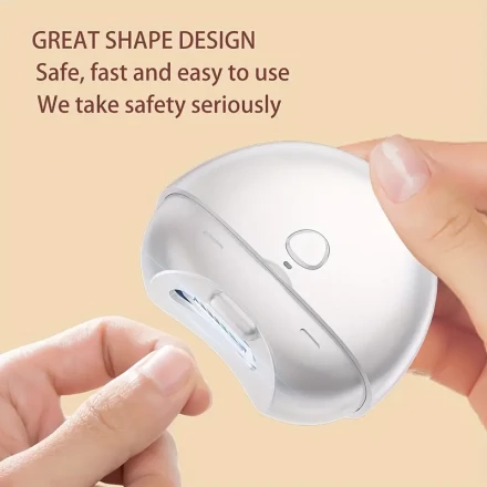 USB Rechargeable Nail Trimmer for Fingernails and Toenails - Safe and Fast Electric Manicure Pedicure Tool with 400mAh Lithium Polymer Battery, Dual Speed Adjustable, ≤36V Operating Voltage, Powerful High-Speed Trimming Cutter